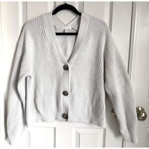 H & M Off White Boxy Cardigan Size‎ Medium